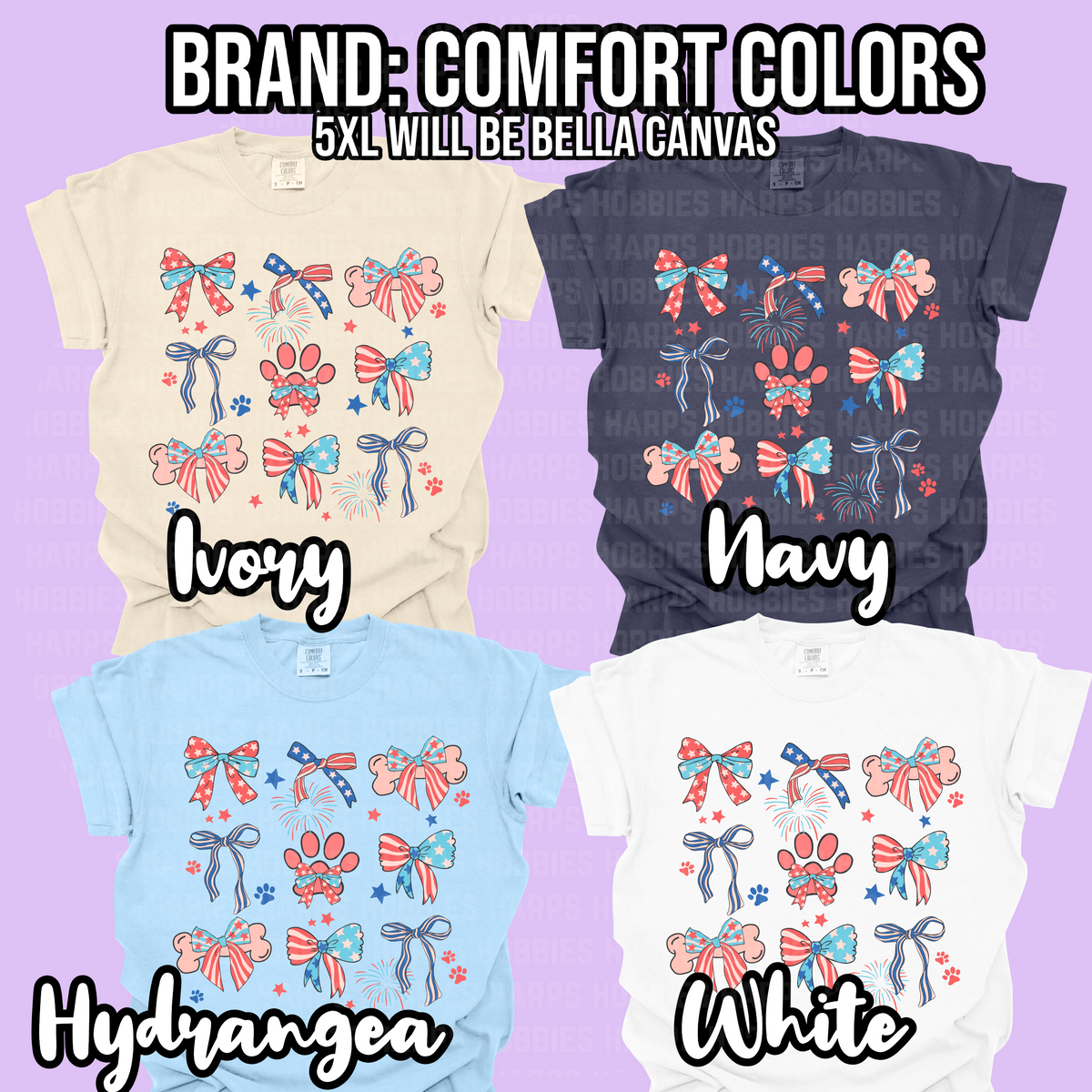 Pawtriotic Bows Tshirt