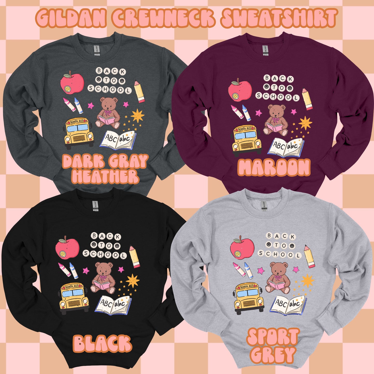 Back to School Bear Tshirt/Sweatshirt/Long Sleeve