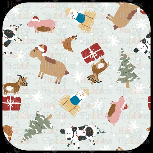 Winter Farm Animals Scrub Cap (pre order 12-15 business days)