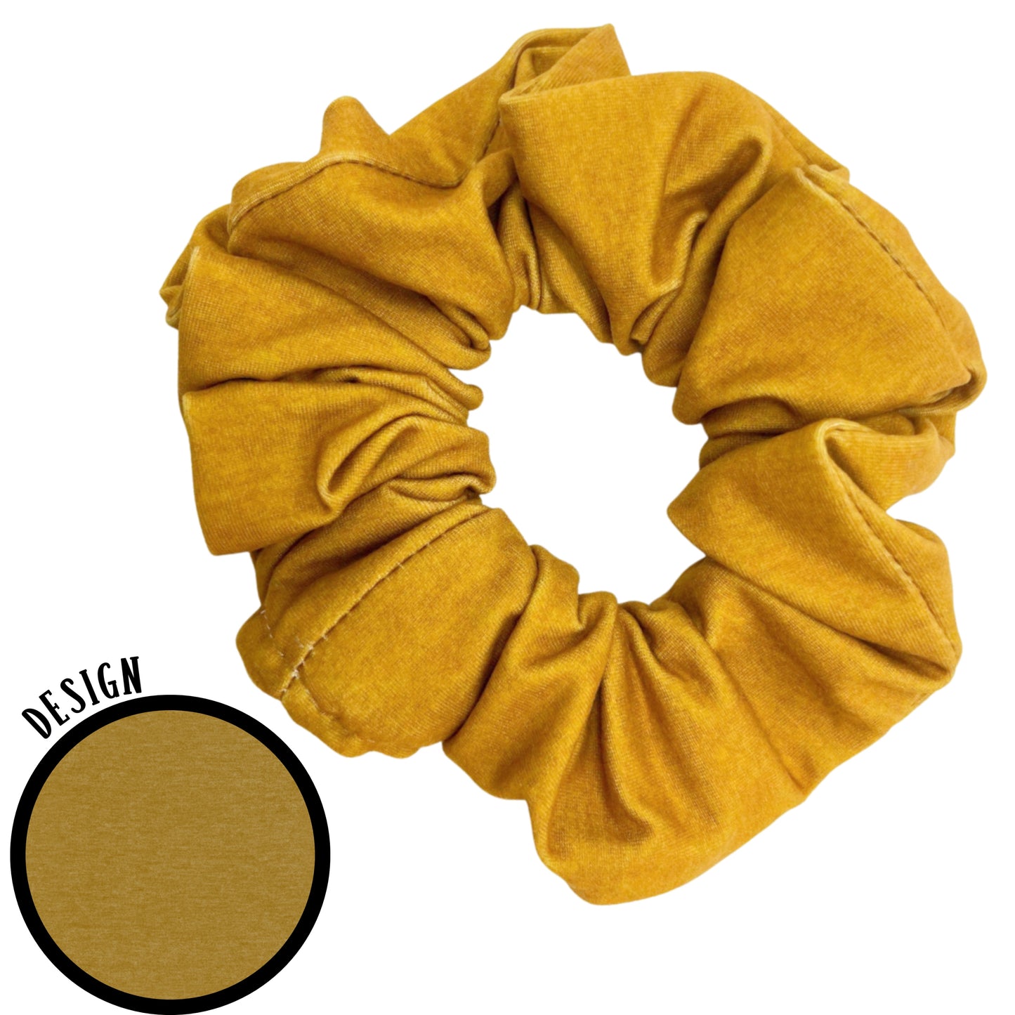 Mustard Heathered Solid Scrunchie