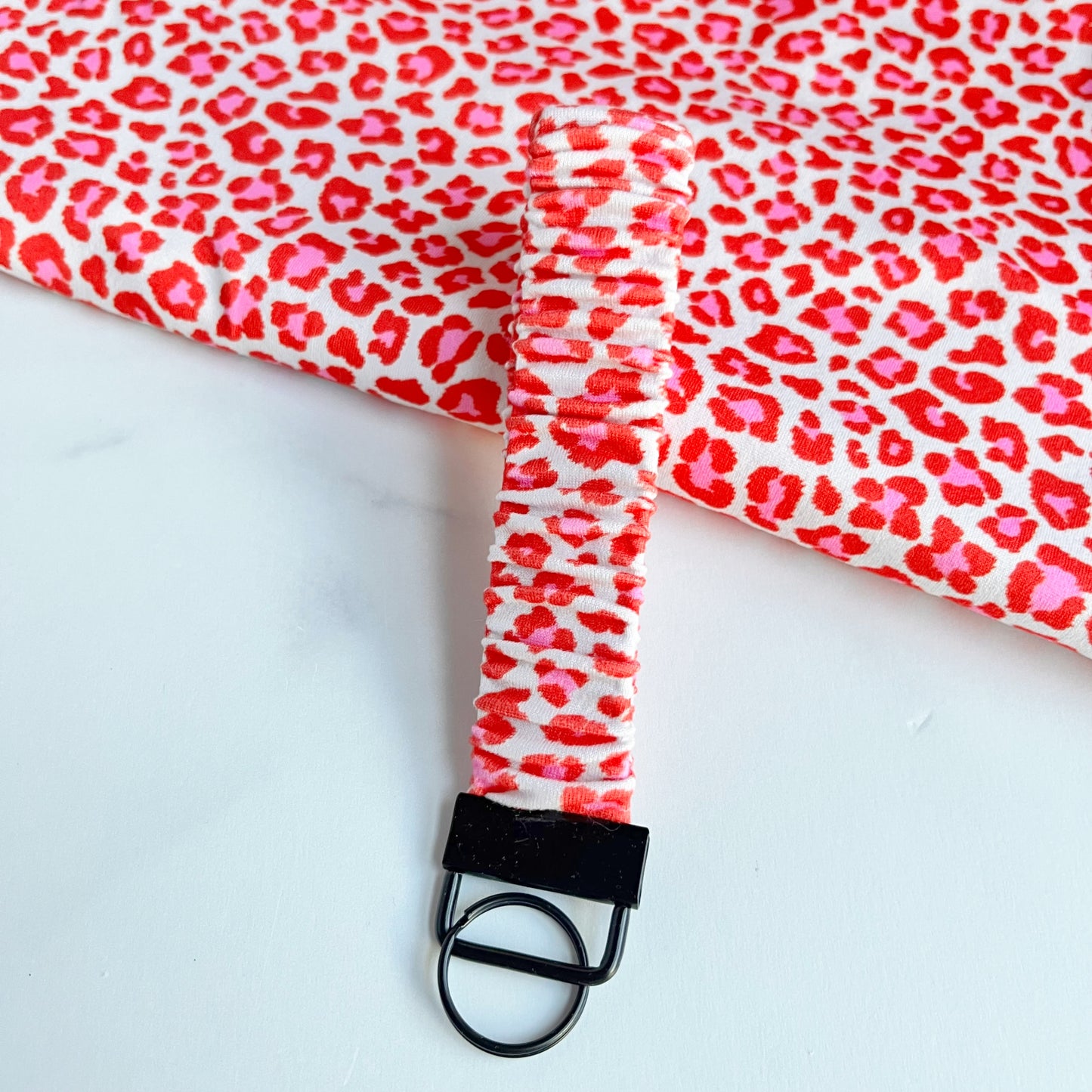 Burning Love Leopard Scrunchie Keychain