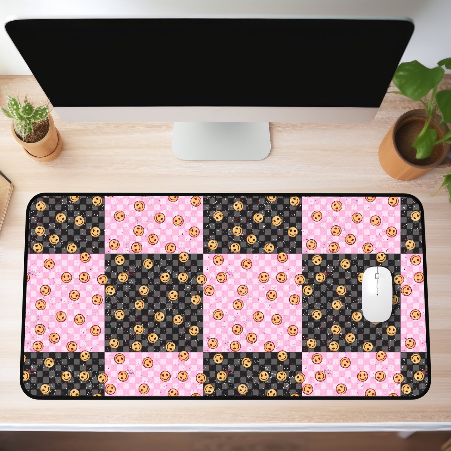 Mashup Check Smileys Desk Mat (4 sizes)