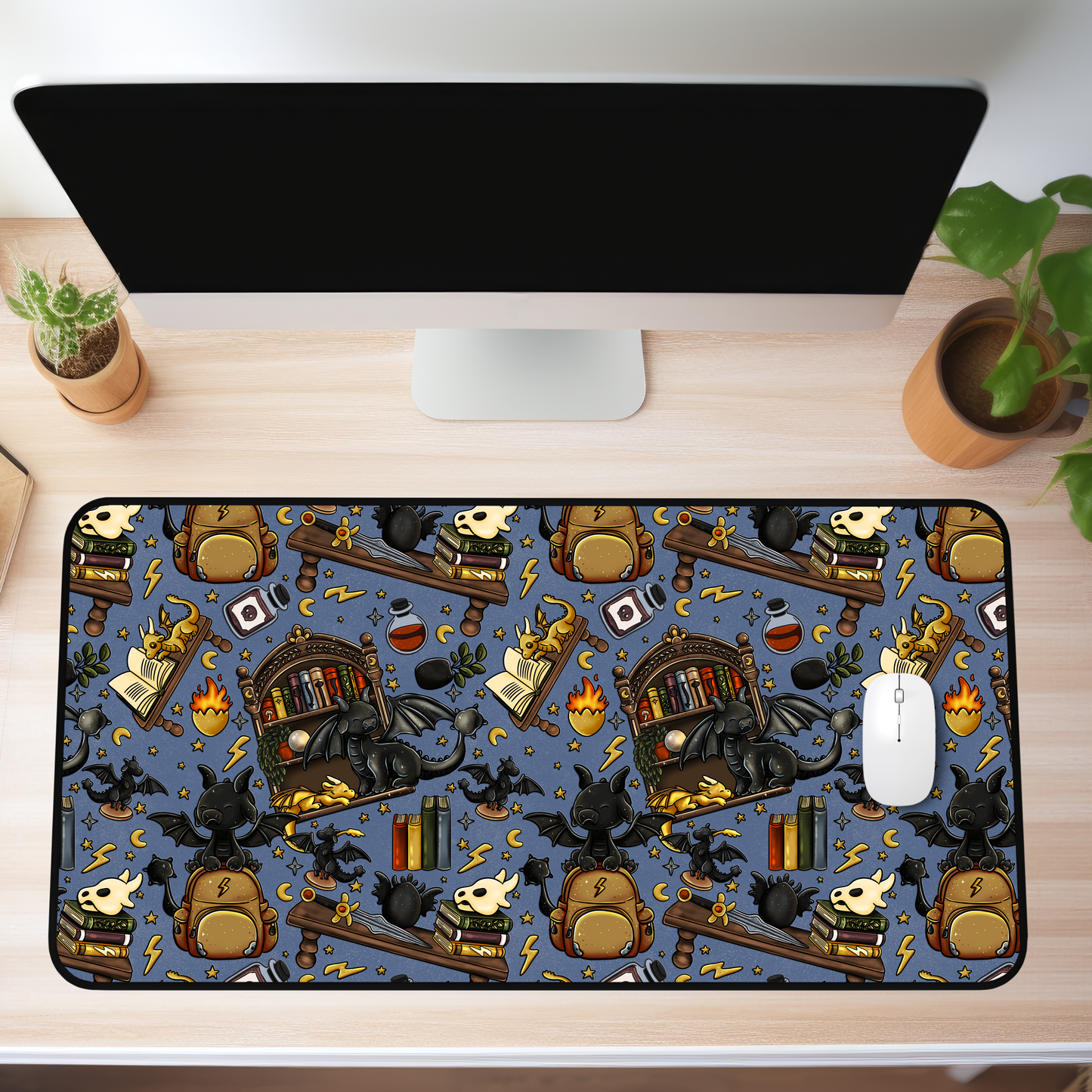 Cutesy Fantasy Dragon Desk Mat (4 sizes)