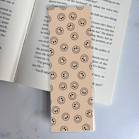Beige Smileys Bookmark