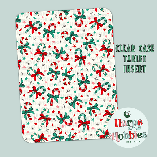 Candy Cane Bows Clear Case Insert