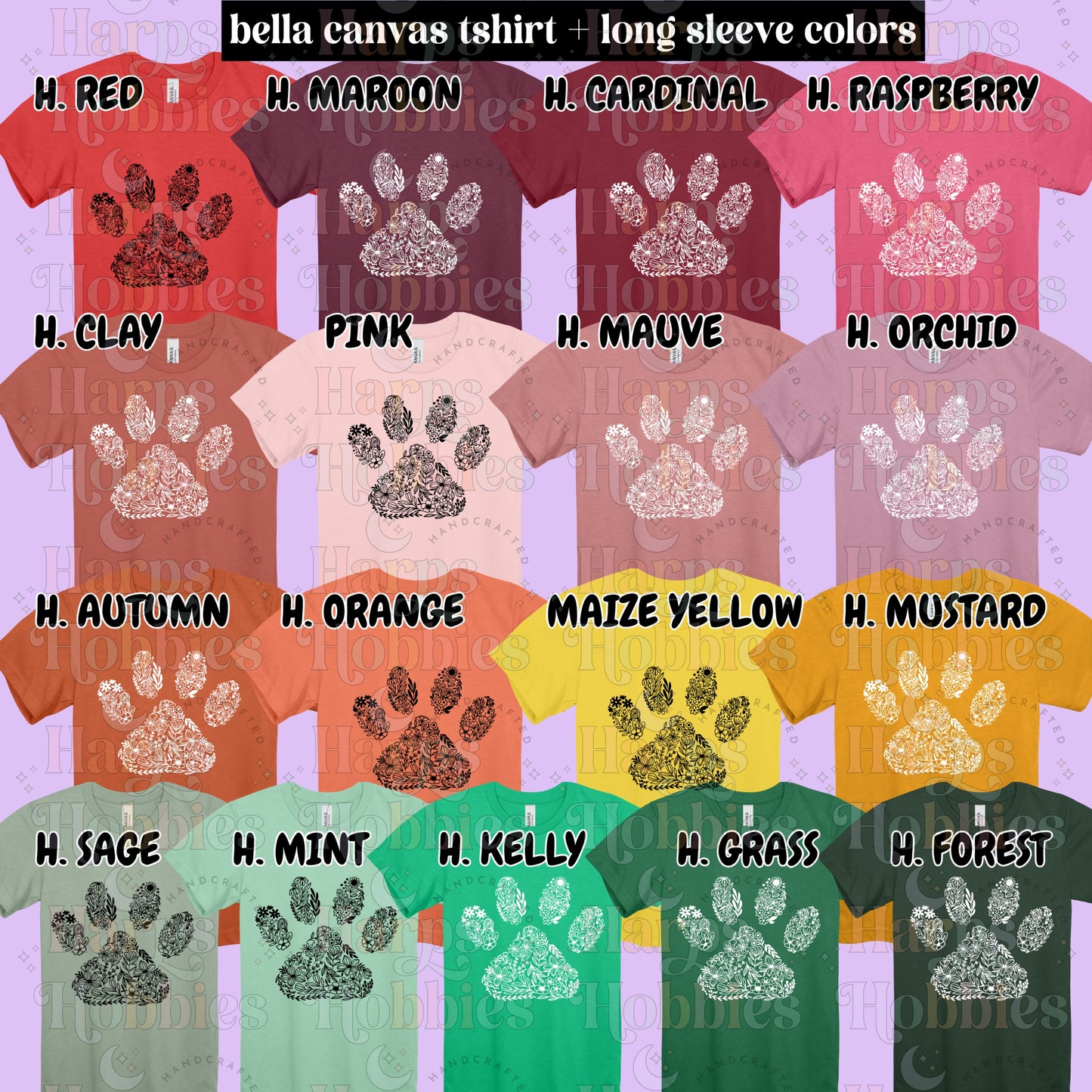 Floral Pawprint (tshirt/hoodie/sweatshirt/longsleeve)