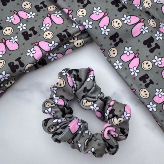 Respiratory Therapist Gray Scrunchie (Skinny)