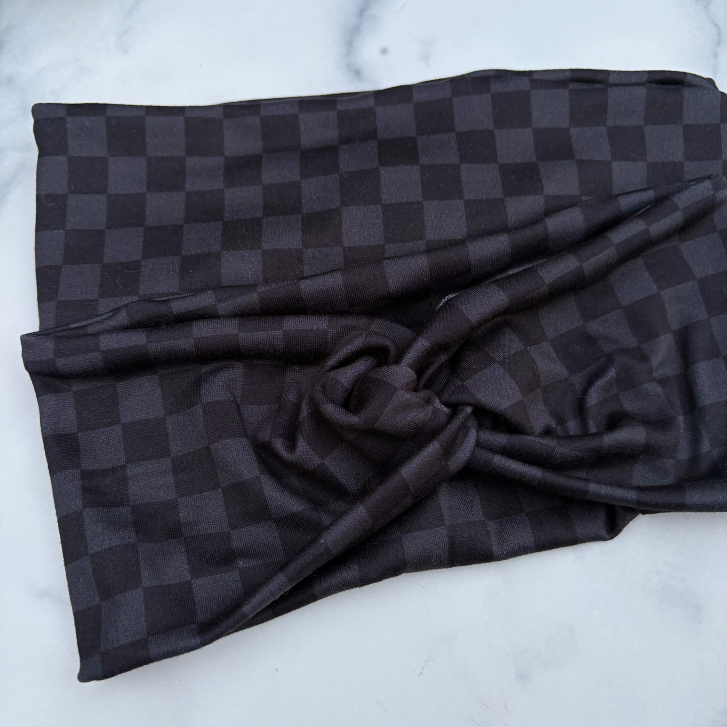 Black Checkered Headband