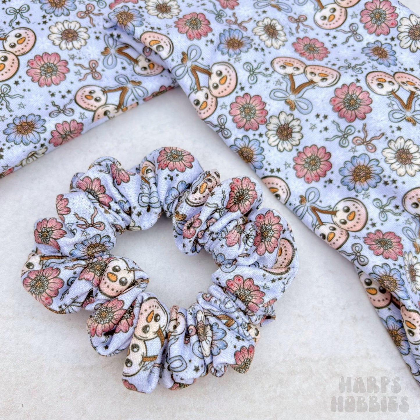 Snowman Cherries Scrunchie (Skinny)