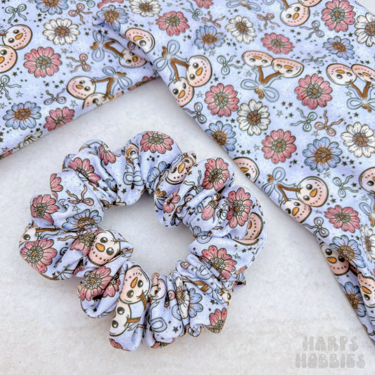 Snowman Cherries Scrunchie (Skinny)