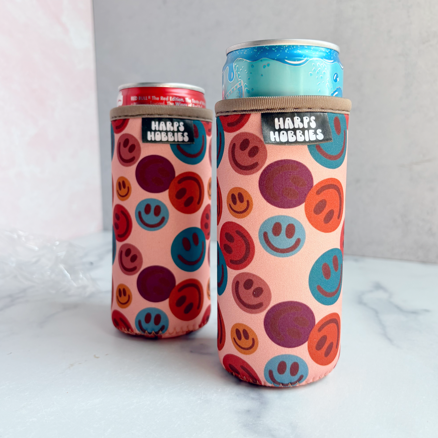 Boho Smileys Slim Can Sleeve