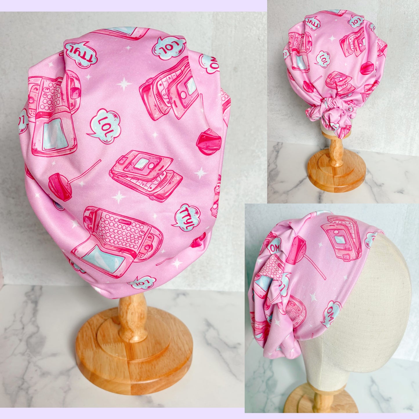 Nostalgic Phones Scrub Hat