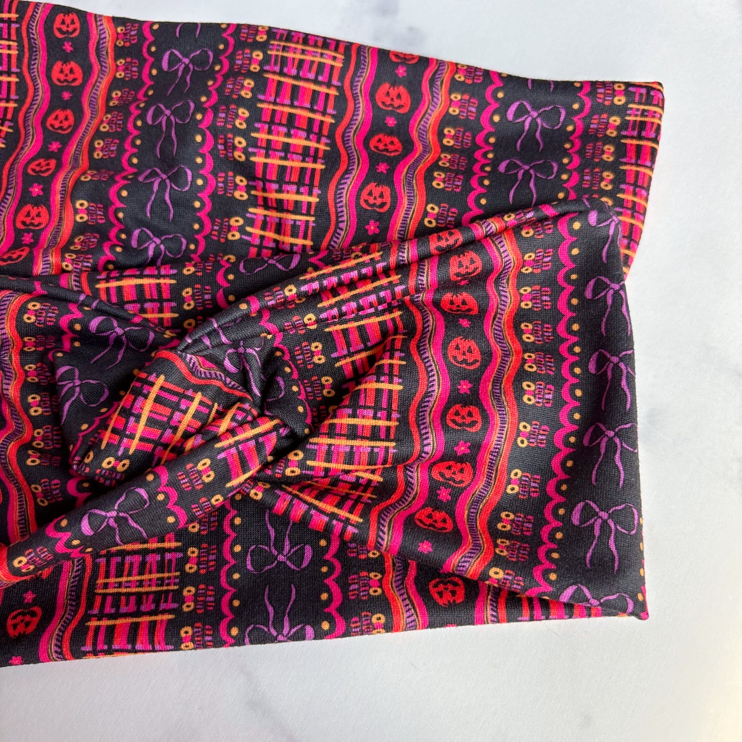 Neon Halloween Stripes Headband