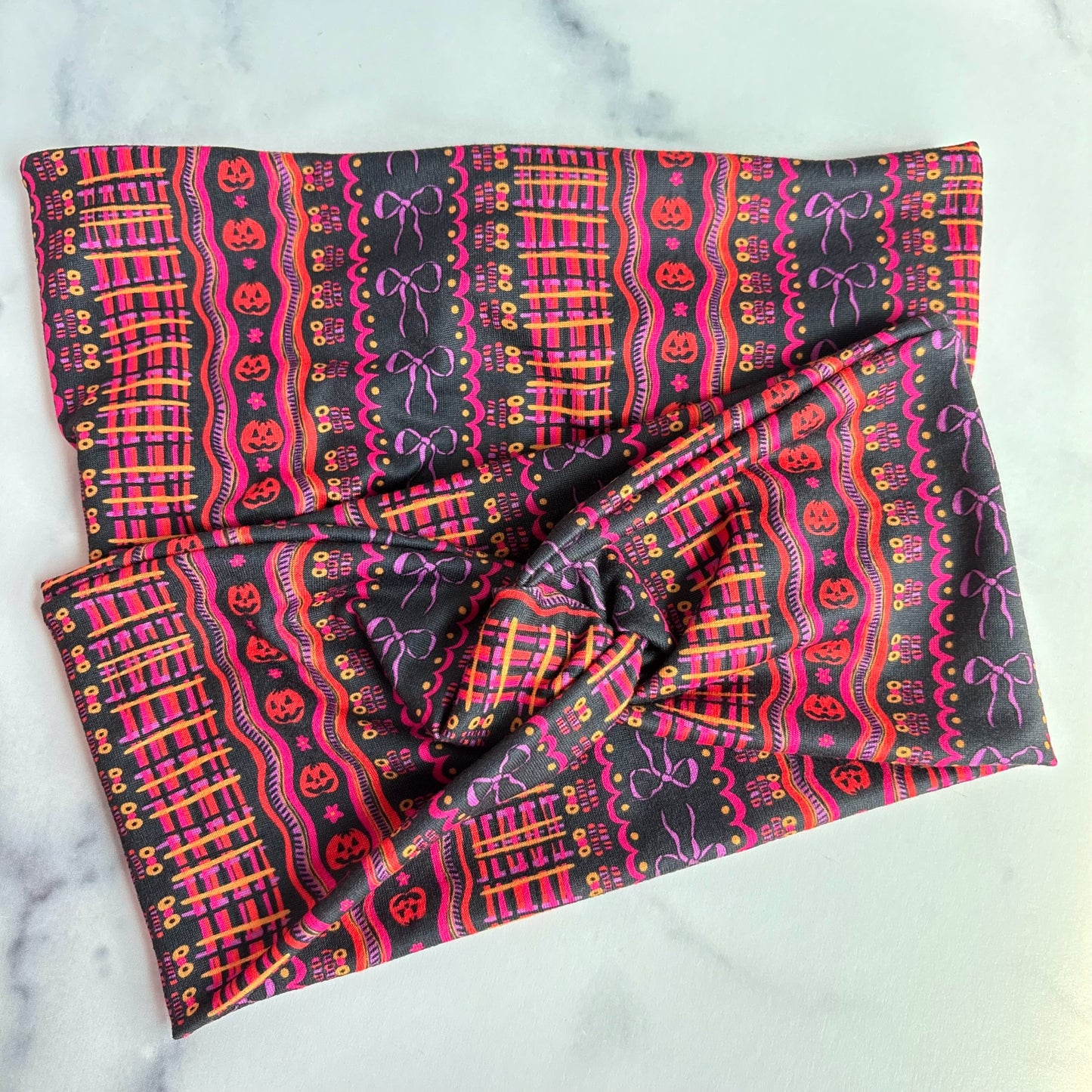 Neon Halloween Stripes Headband