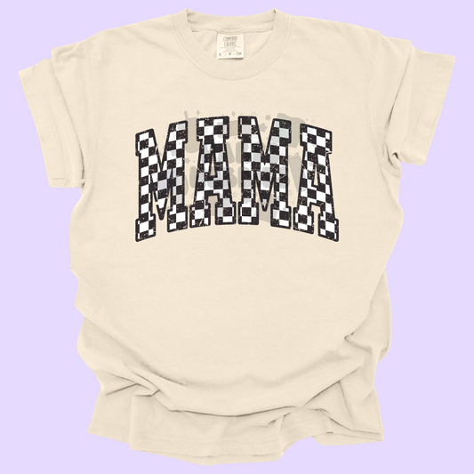 Black + White Checkered Mama (tshirt/sweatshirt)
