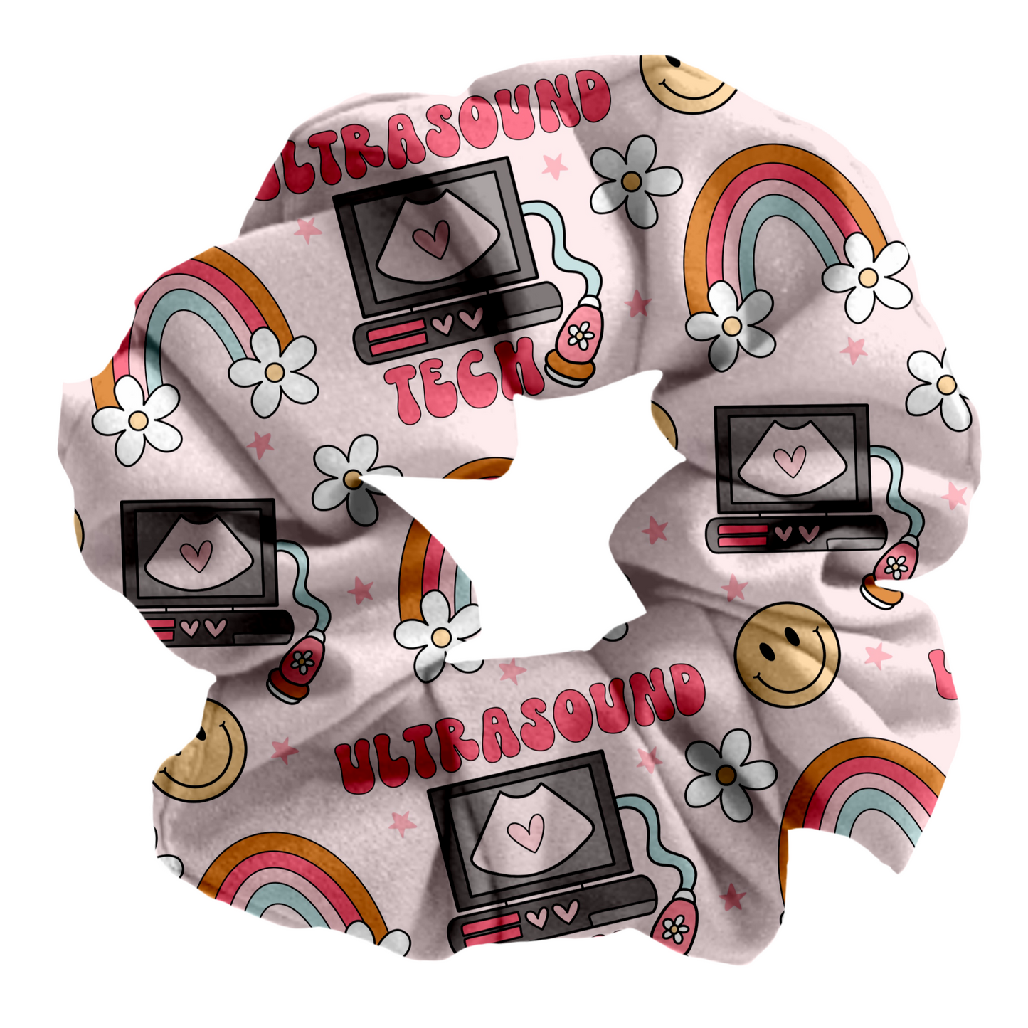 Smiley Ultrasound Tech Scrunchie