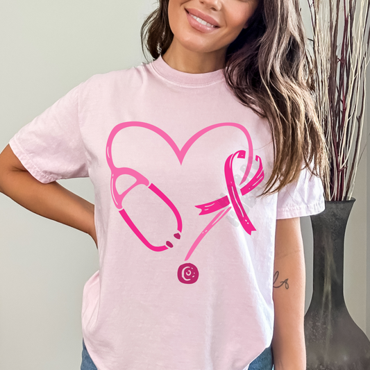 Pink Ribbon Stethoscope (tshirt/sweatshirt)