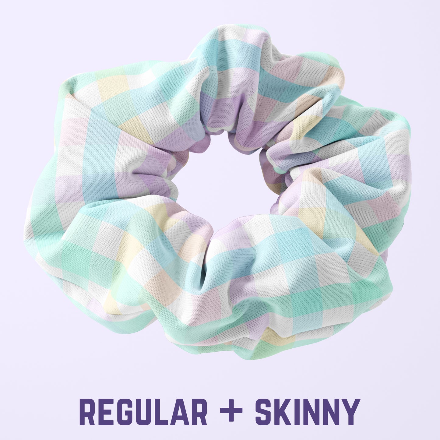 Rainbow Gingham Scrunchie (regular/skinny)