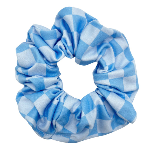 Blue Checkered Scrunchie