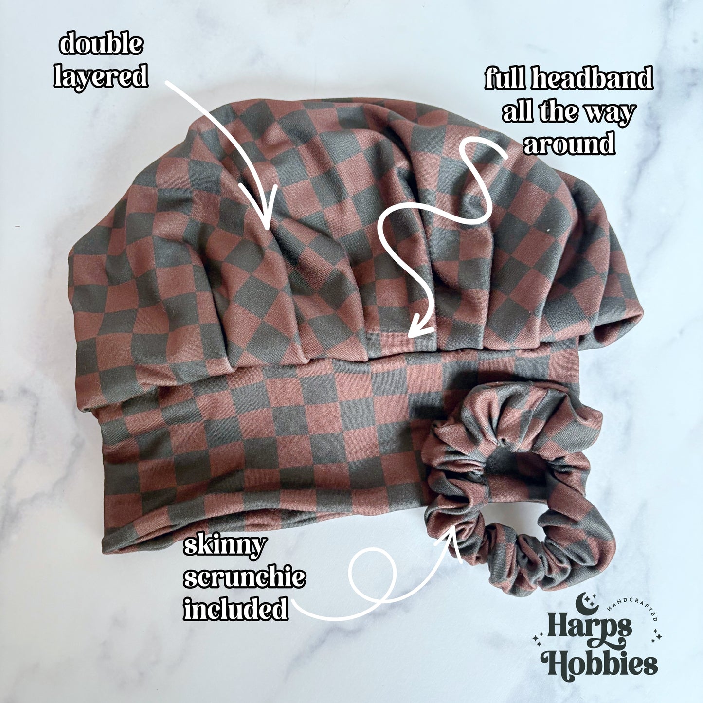Chocolate Checkered Scrub Hat