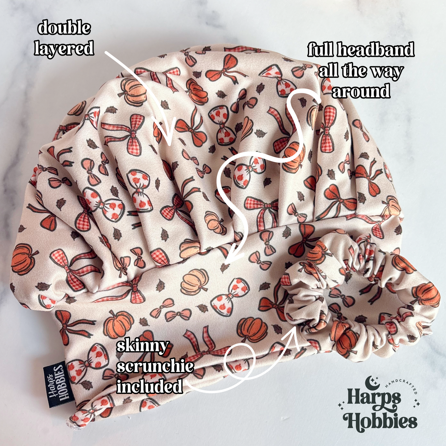 Fall Bows Scrub Hat