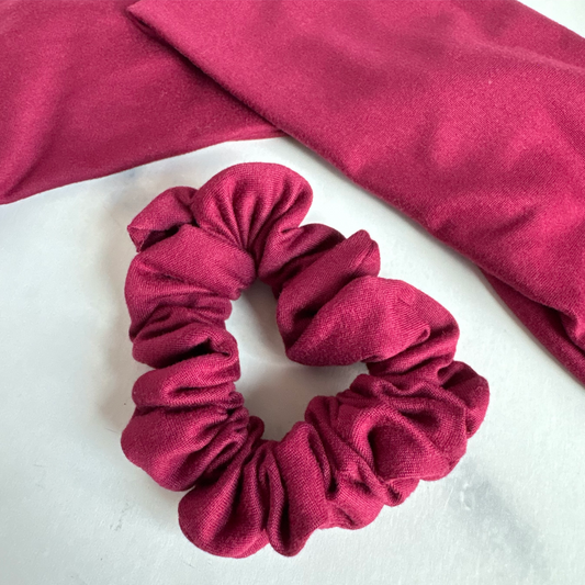 Burgundy Solid Scrunchie (Skinny)