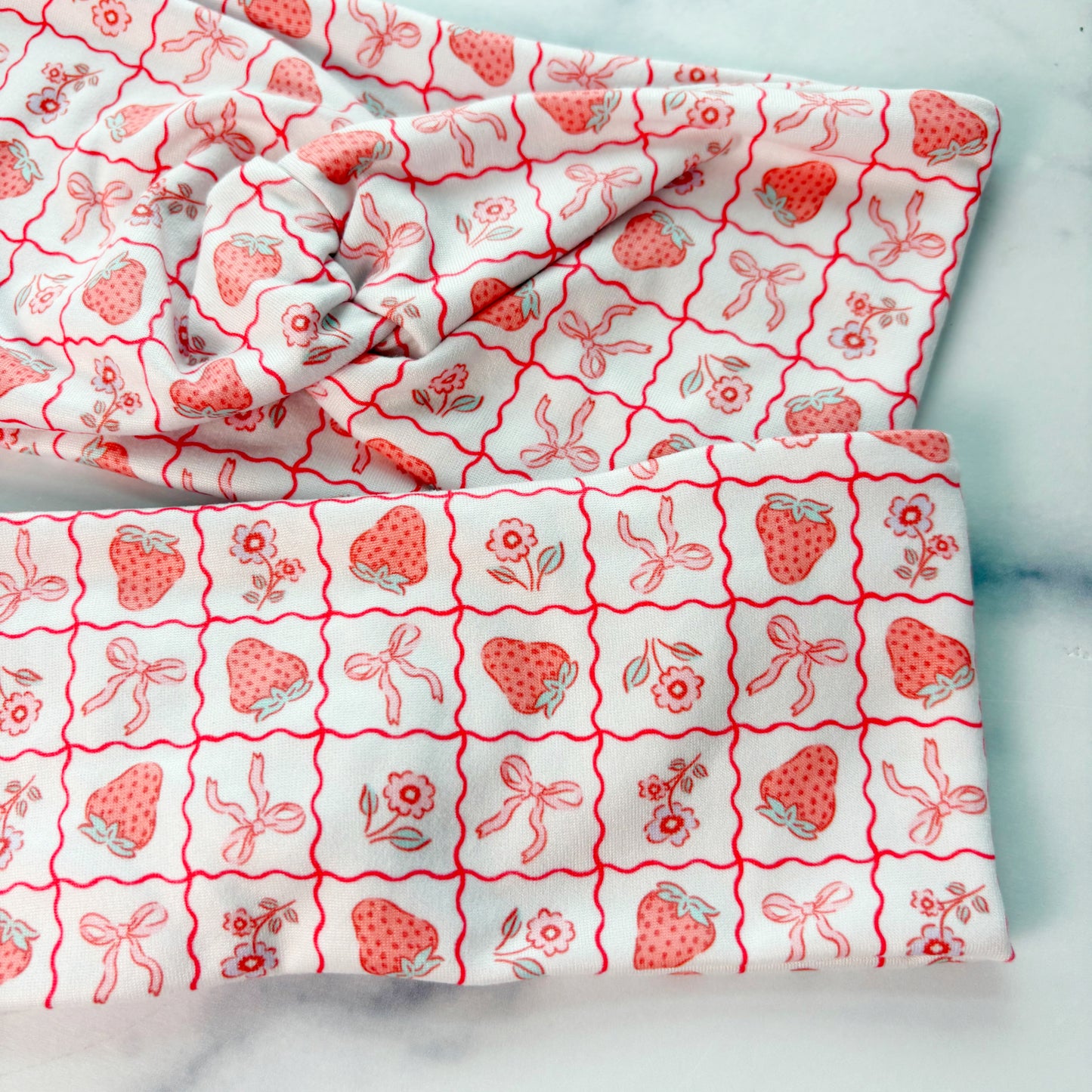 Patchwork Strawberries Headband