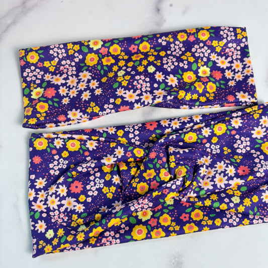 Purple Flowers Headband