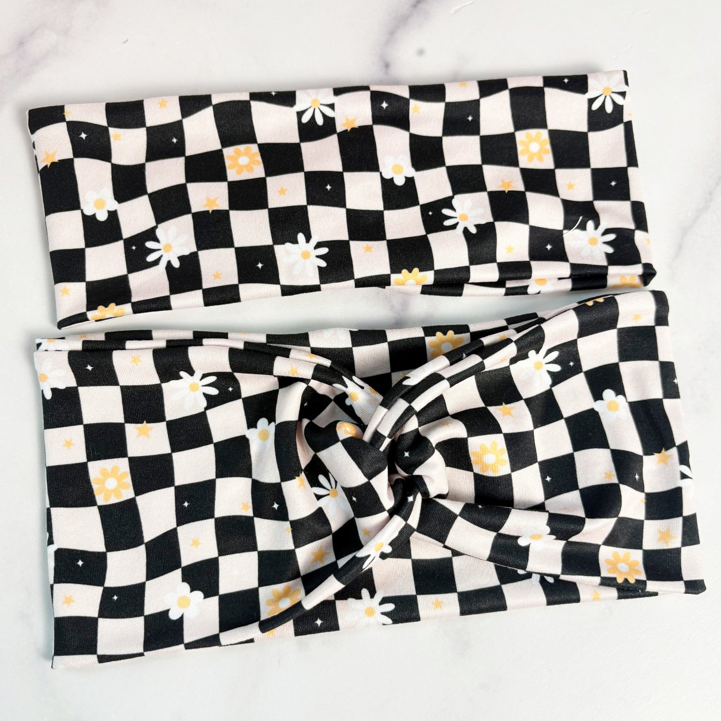 Checkered Daisies Headband
