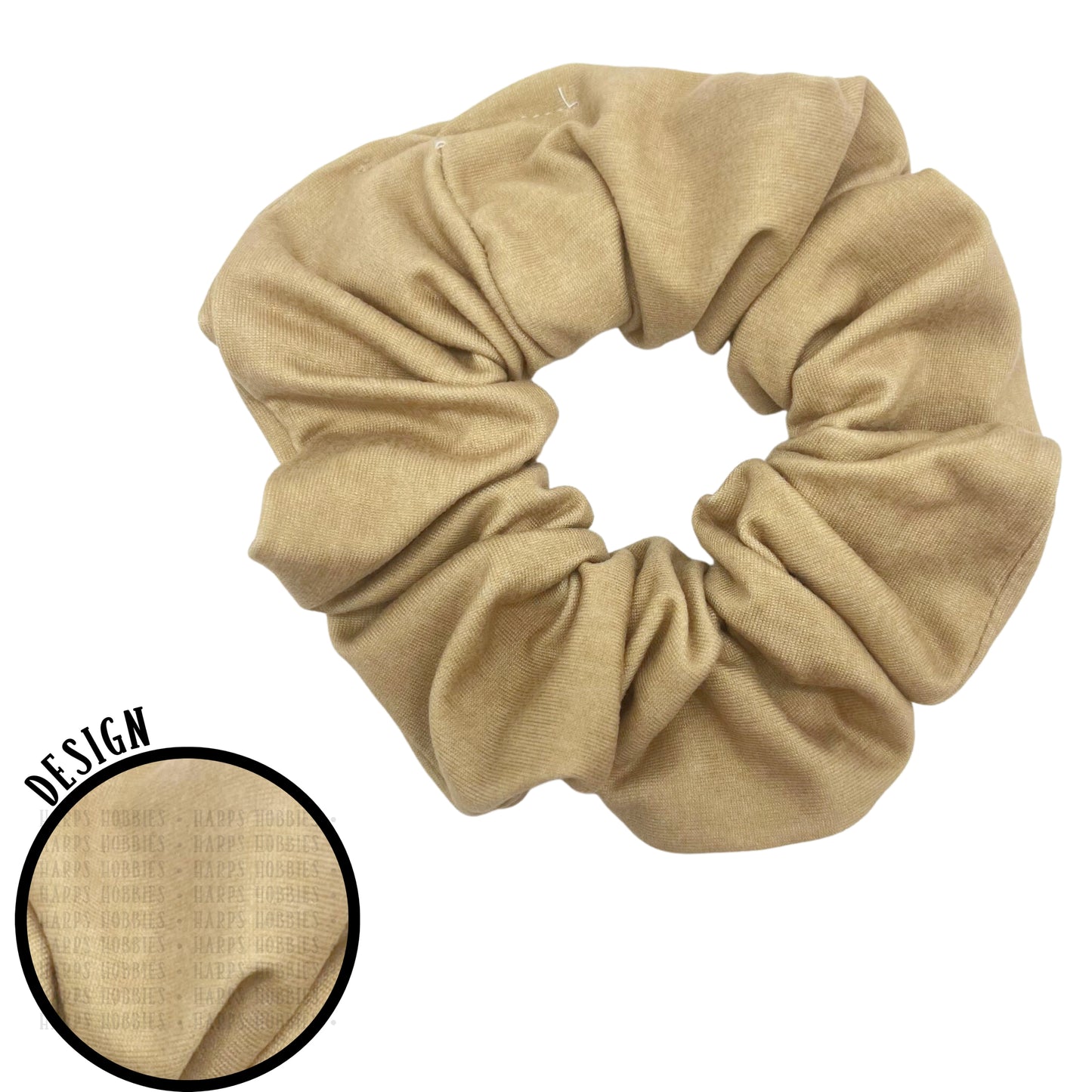 Tan Heathered Solid Scrunchie