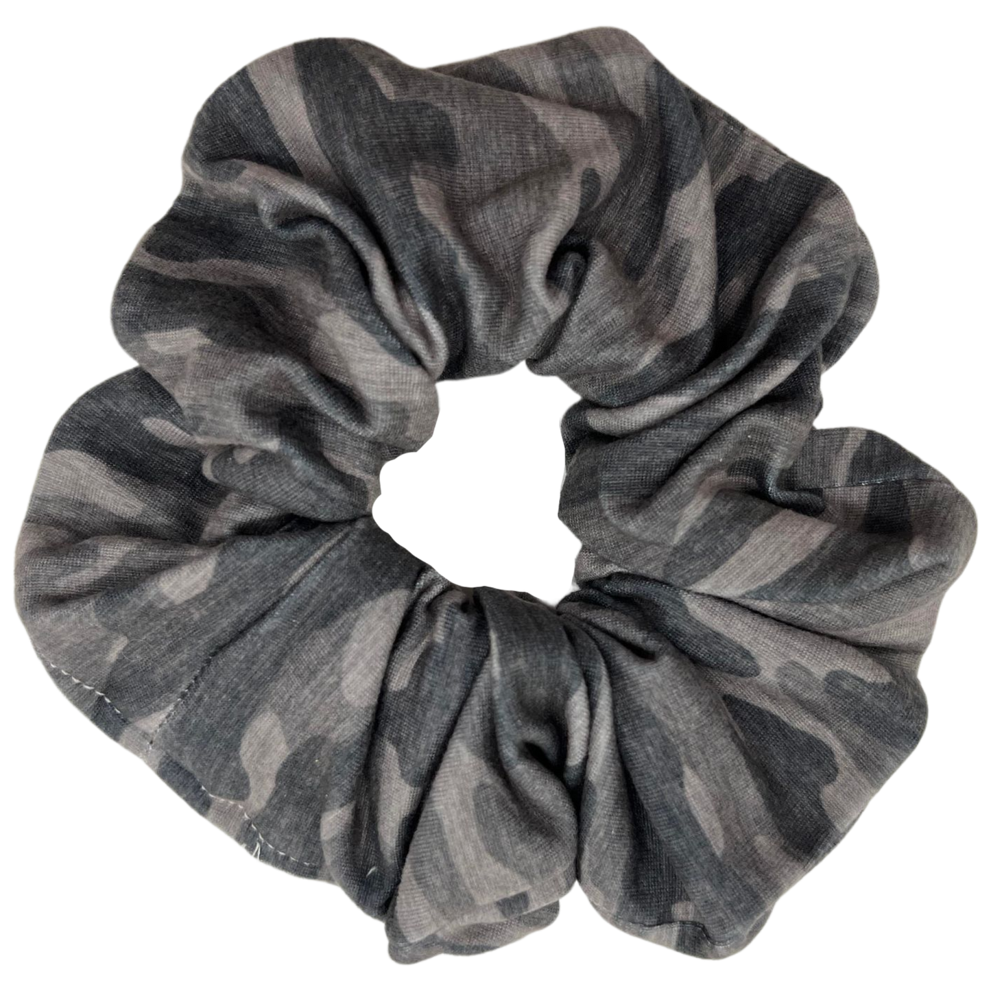 Gray Camo Scrunchie
