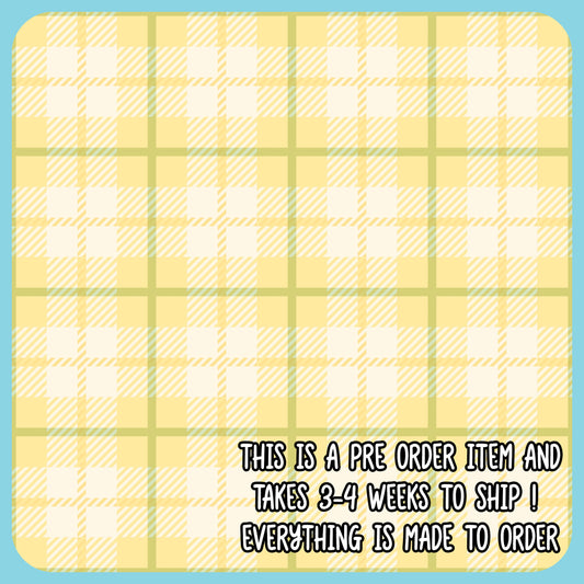 Yellow Gingham (headband/scrunchie/scrub cap) PRE ORDER