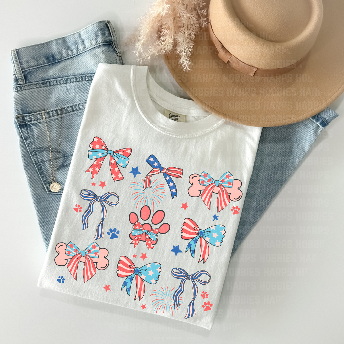 Pawtriotic Bows Tshirt