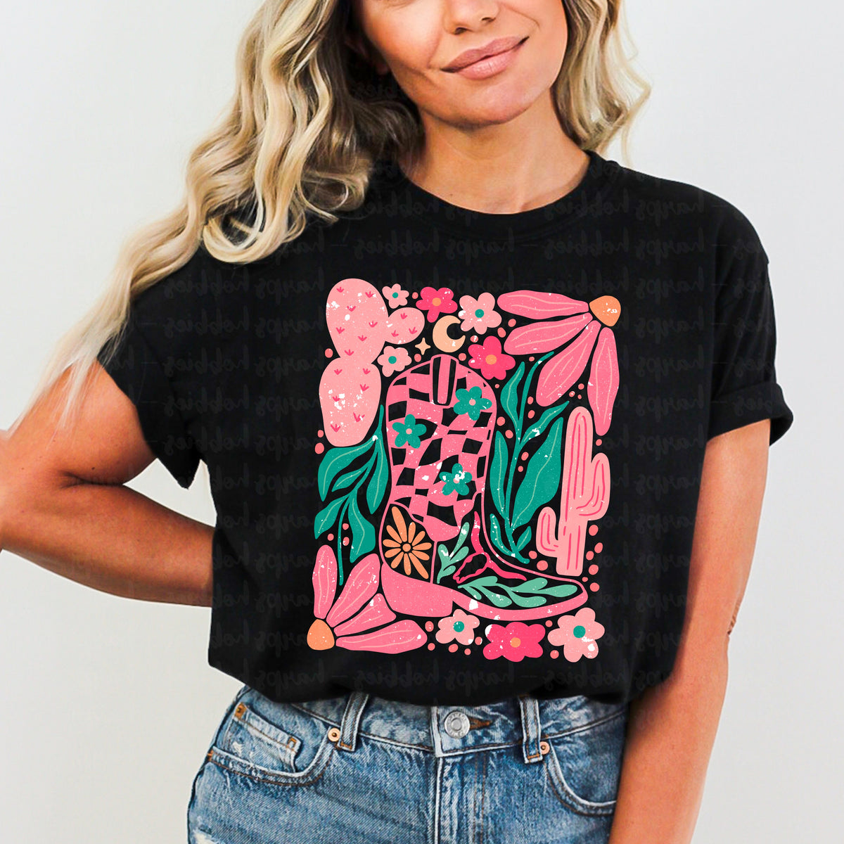 Floral Boots Tshirt