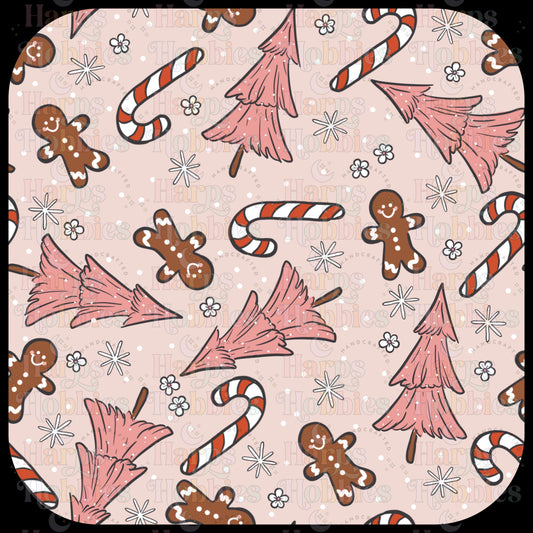 Pink Christmas Scrub Cap (pre order 12-15 business days)