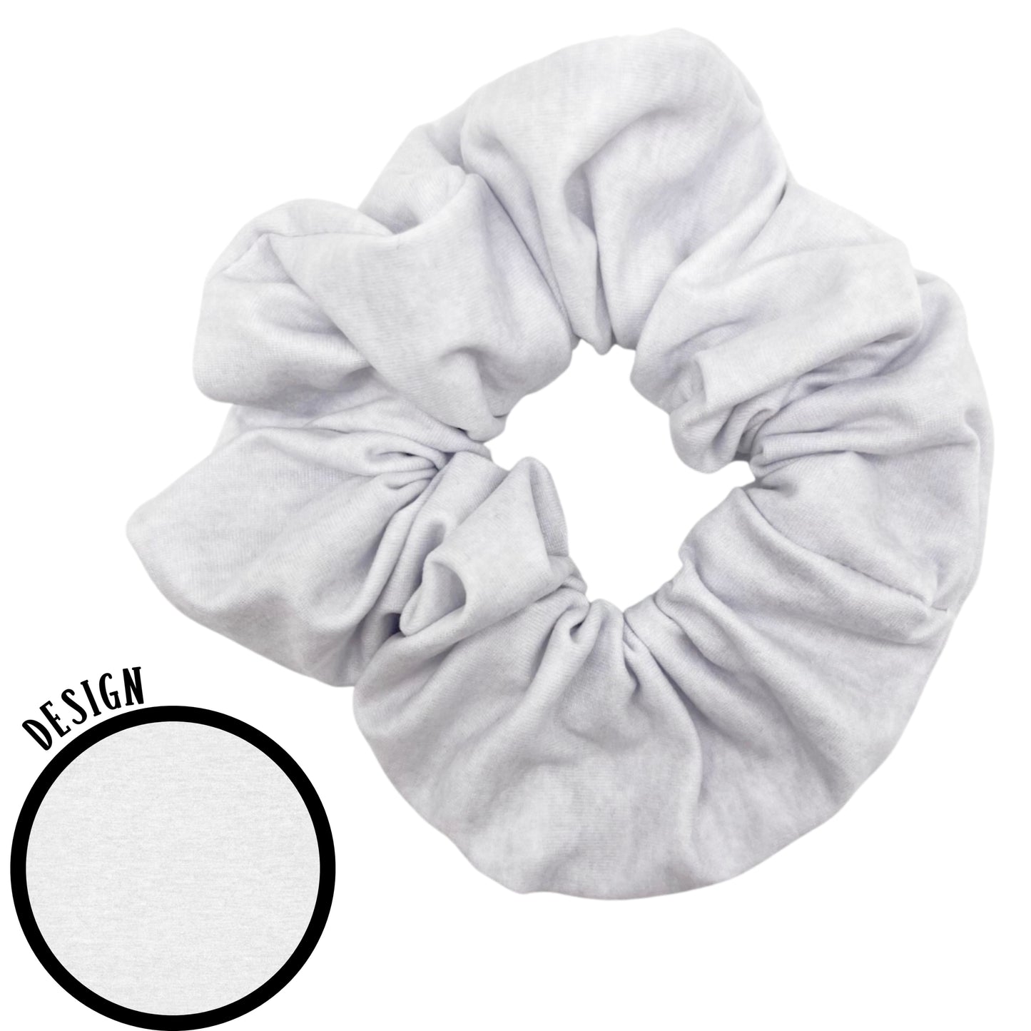 White Heathered Solid Scrunchie