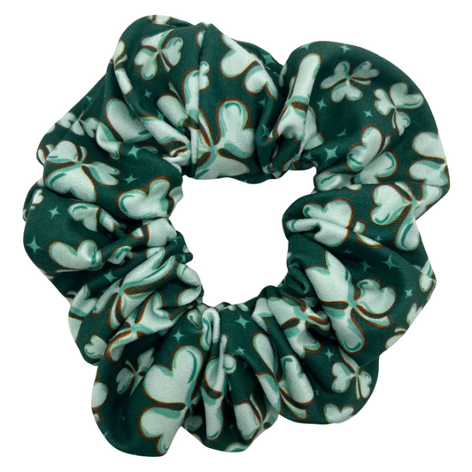 Deep Green Shamrocks Scrunchie