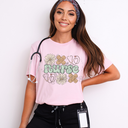Floral Nurse (tshirt/sweatshirt)