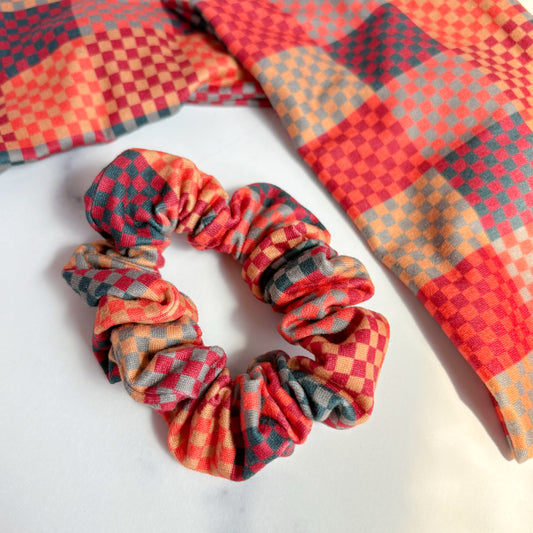 Rustic Checkered Scrunchie (Skinny)