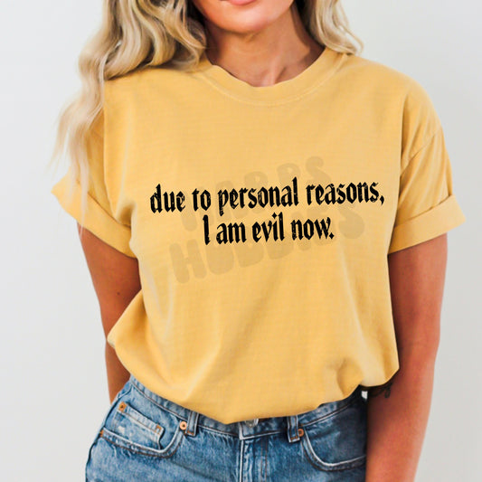 I am evil now (tshirt/sweatshirt)