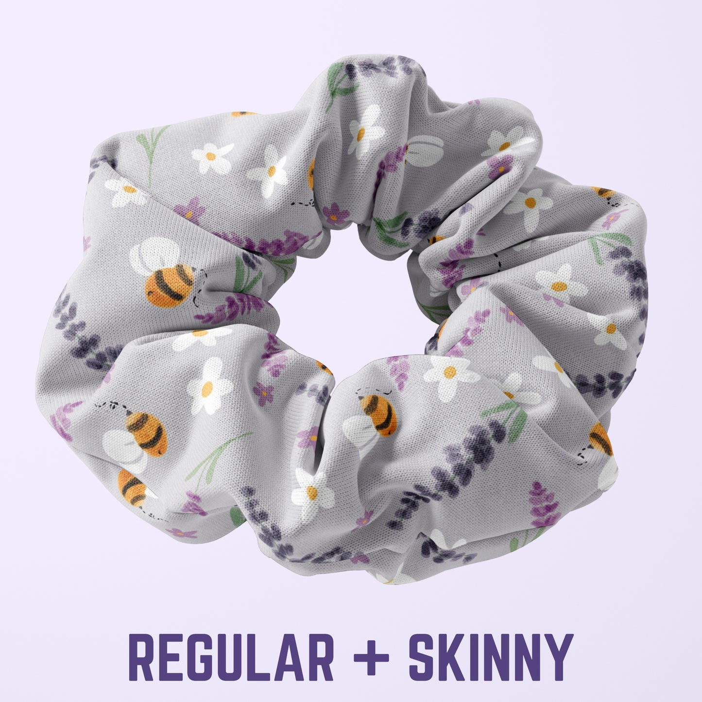 Lavender Bees Scrunchie (regular/skinny)