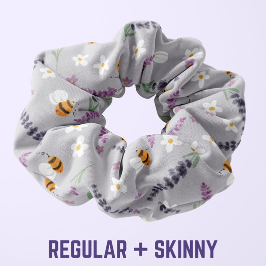Lavender Bees Scrunchie (regular/skinny)