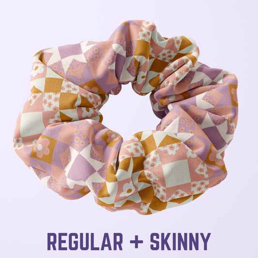 Boho Quilt Scrunchie (regular/skinny)