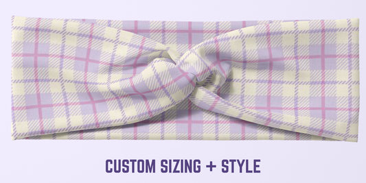 Purple Gingham Headband