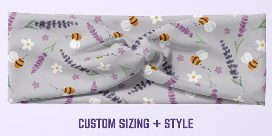 Lavender Bees Headband