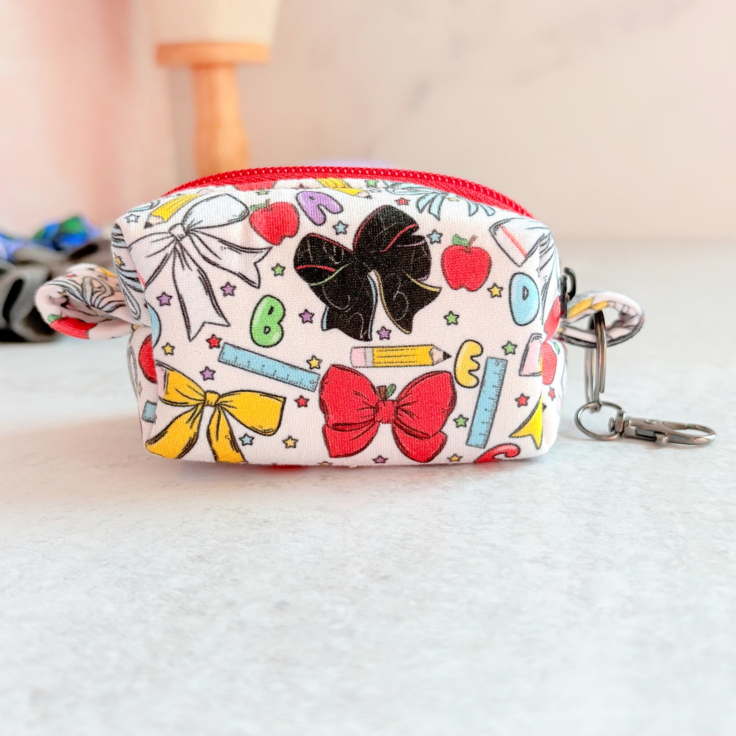 Teacher Bows Keychain Pouch