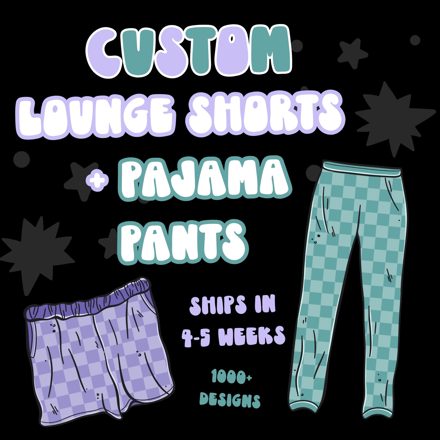 PRE ORDER lounge shorts/pants--adult unisex