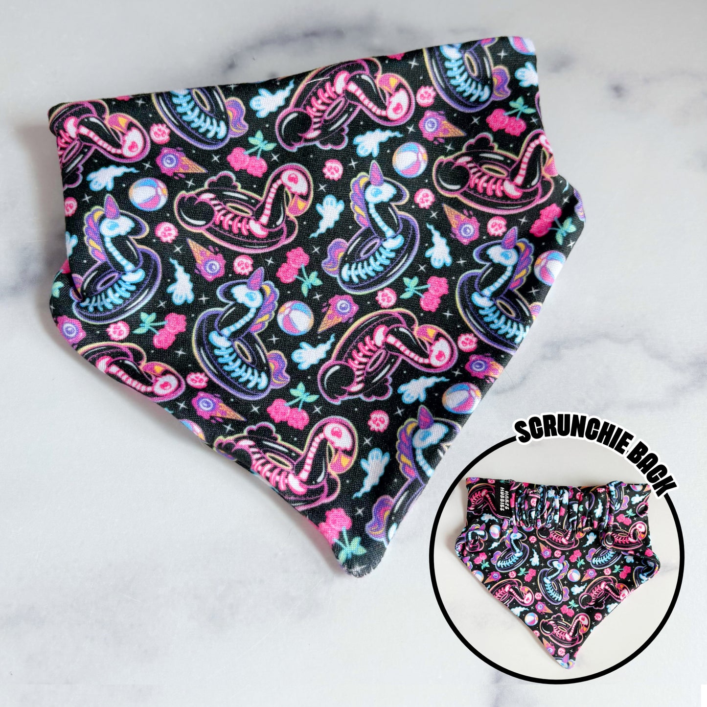 Skelly Floaties Scrunchie Dog Bandana
