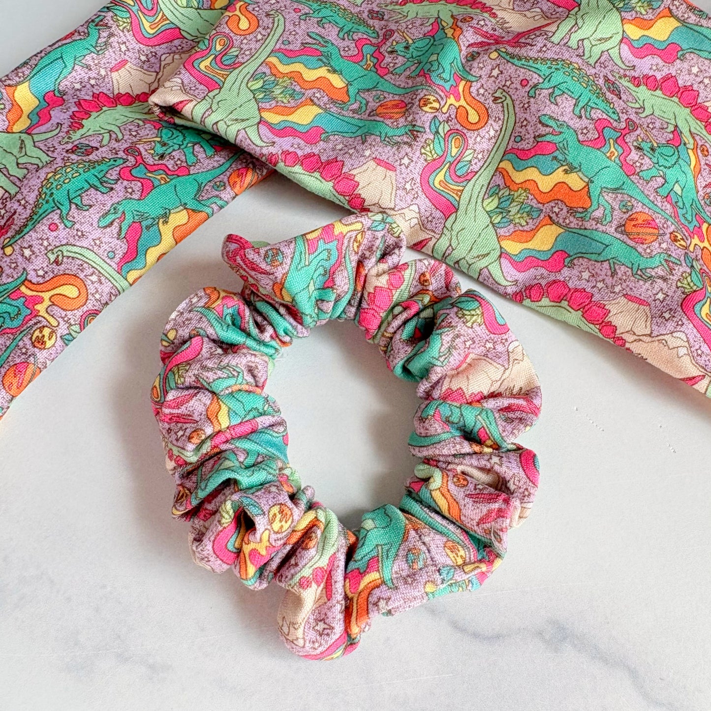 Retro Dinosaurs Scrunchie (Skinny)