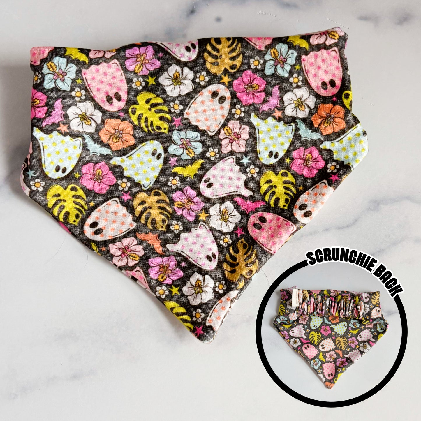Ghosties Summer Scrunchie Dog Bandana